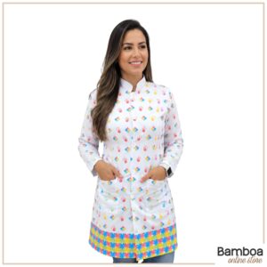 Jaleco Feminino - Estampa Autismo Com Botão