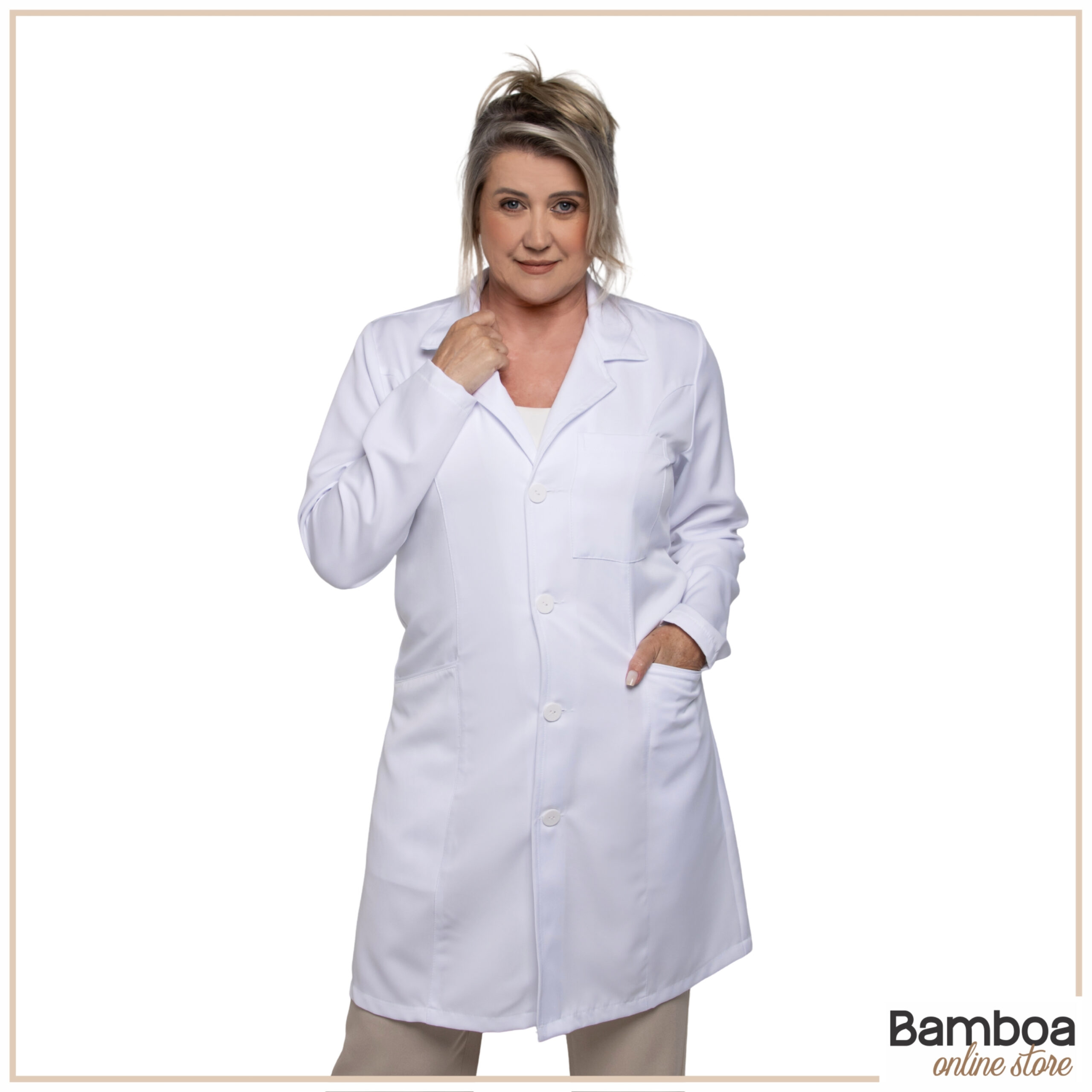 Jaleco Gabardine Feminino Tradicional