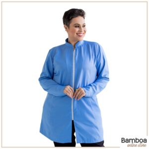 Jaleco Gabardine Com Zíper - Azul Anil