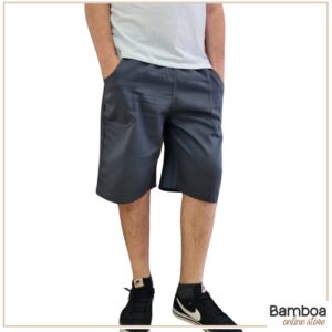 Bermuda De Brim Pesado Uniforme Profissional Cinza Chumbo