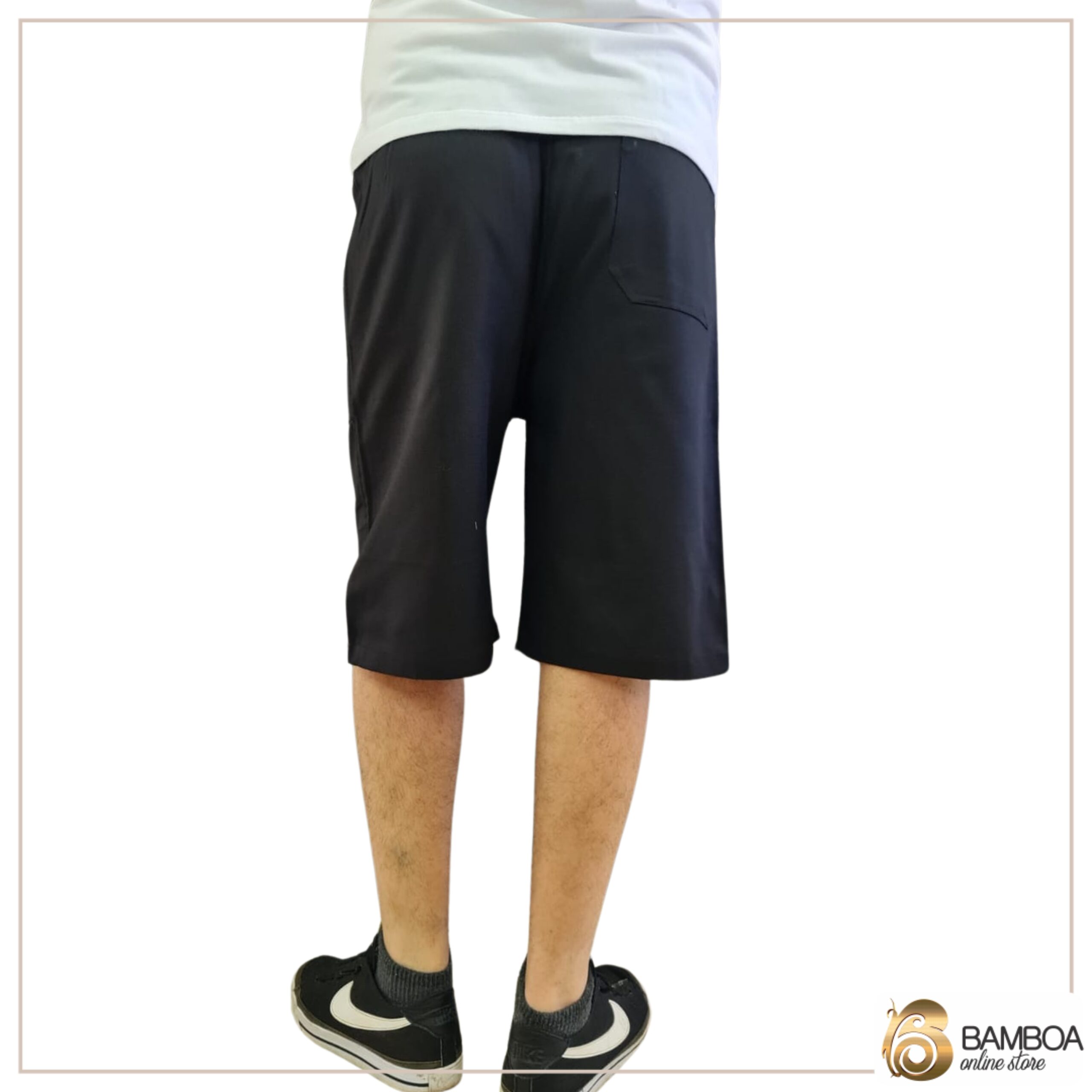 Bermuda De Brim Pesado Uniforme Profissional Preto - Imagem 3