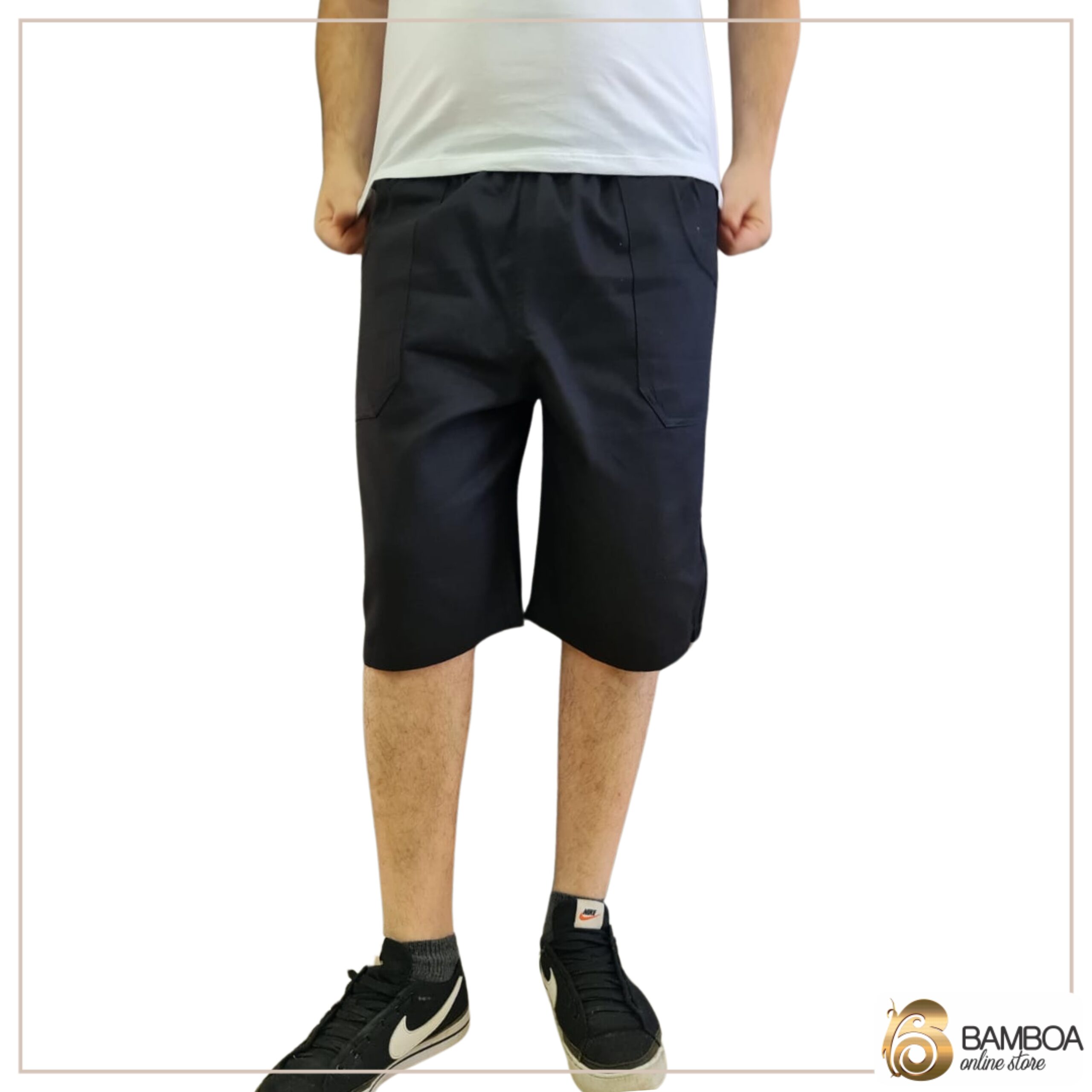 Bermuda De Brim Pesado Uniforme Profissional Preto - Imagem 5