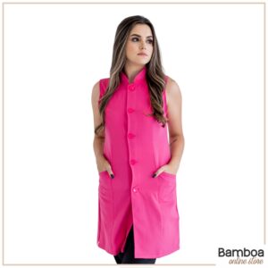 Jaleco Alfaiataria Rosa Pink - Sem Manga